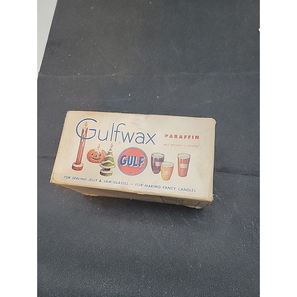 Vtg Gulf Wax Household Paraffin Wax For Canning Candlemaking Sealants Crafts NEW